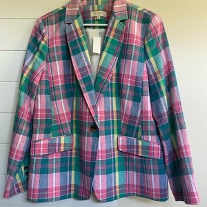 NWT Talbots Summer Plaid Blazer